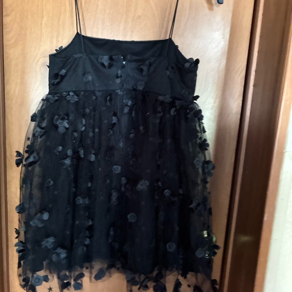 Altar’d State Black Floral Appliqué Tulle Mini Dress XS Whimsygoth Fairy - Picture 2 of 3